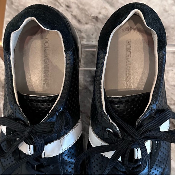 DOLCE & GABBANA Leather Colorblock Pattern Sneakers Sz 8.5 - Picture 8 of 10